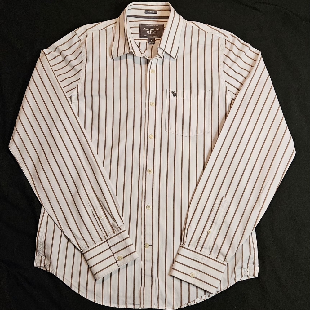 Abercrombie & Fitch Men's Striped Dress Shirt